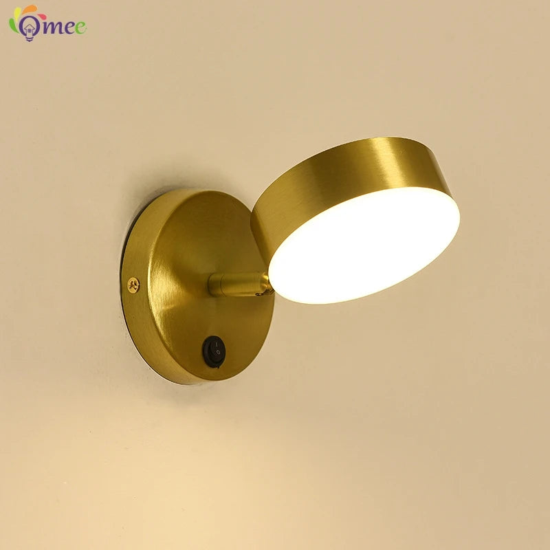 Modern LED wall light with switch for decorative mirror
