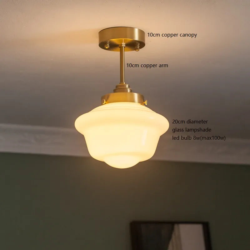 Milky white glass LED pendant light - vue 3 sur 30