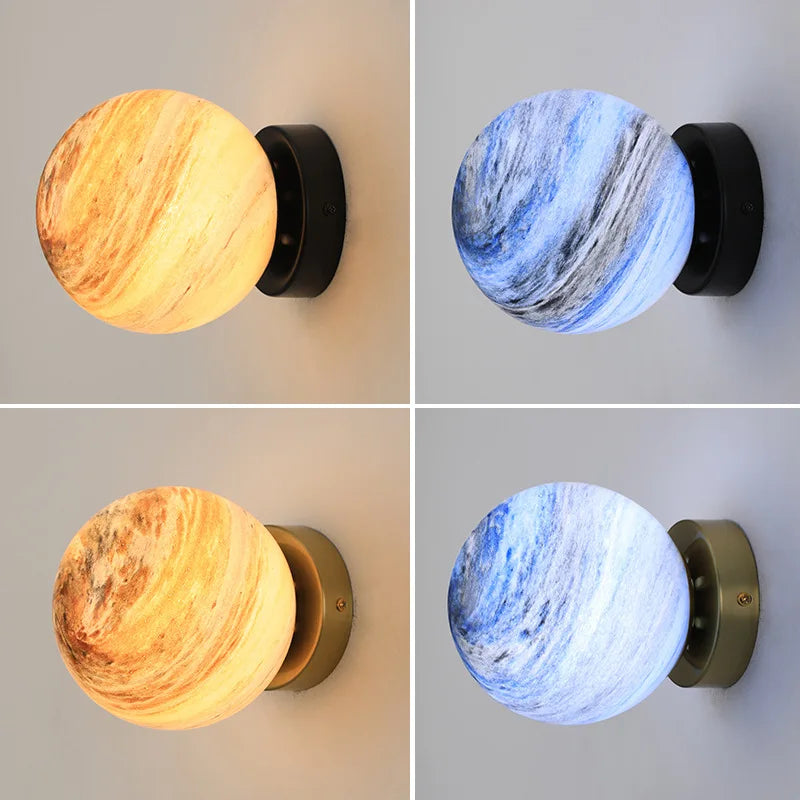 Modern minimalist planet ball ceiling light for European interiors