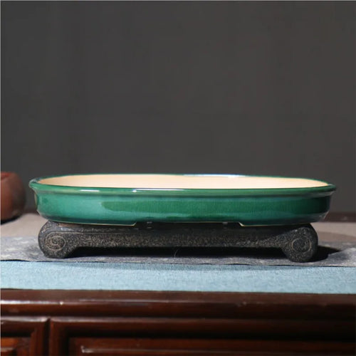 round sand flower pot for retro bonsai and succulents - vue 5 sur 19