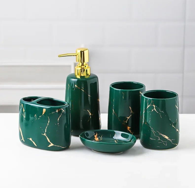 decorative ceramic bathroom set with accessories