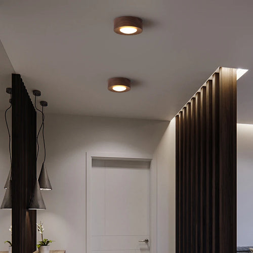 plafonniers en noyer et frêne led pour éclairage décoratif - vue 4 sur 10