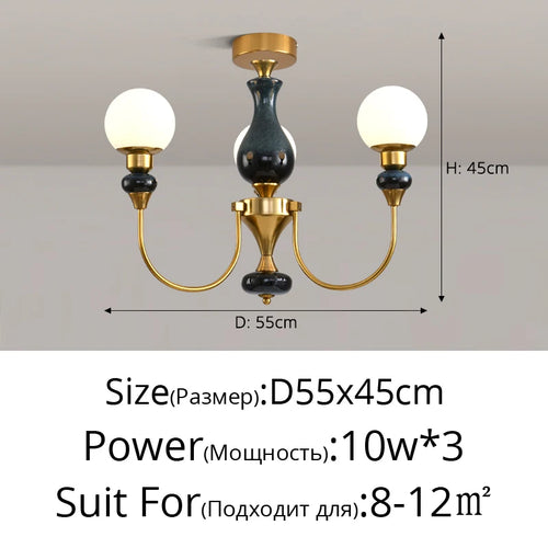 Nordic glass chandelier for a romantic and cosy interior - vue 13 sur 14