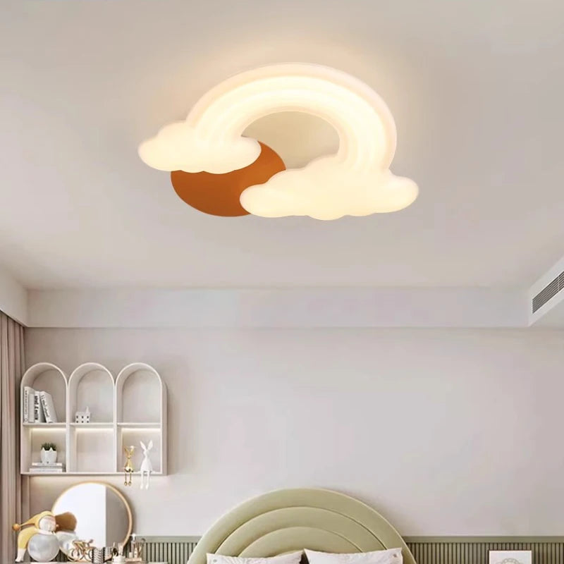 Romantic rainbow cloud ceiling light for children, decorative and modern - vue 4 sur 7