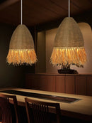 Retro rattan pendant light wabi sabi style for interior decoration