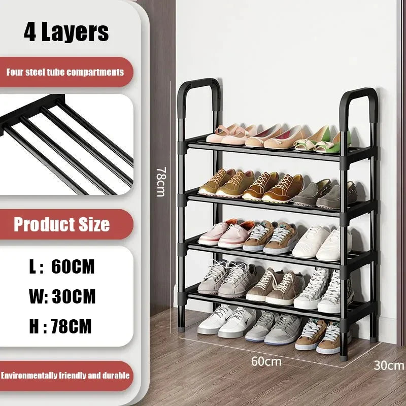 trendy space-saving 5-tier metal shoe rack - vue 11 sur 16