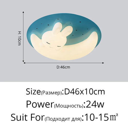 Nordic design LED bunny ceiling light decorative indoor fixture - vue 18 sur 18
