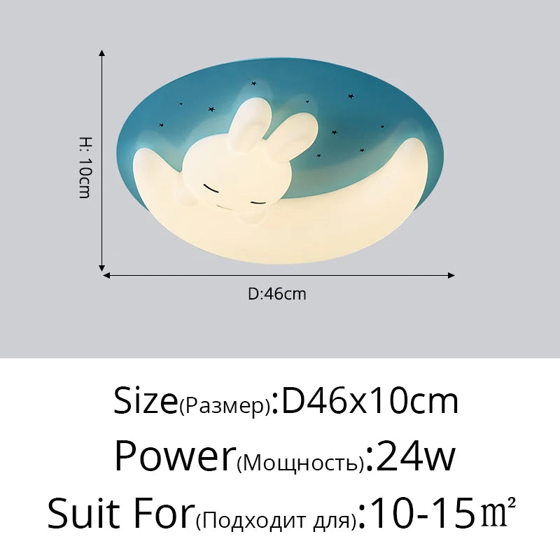 Nordic design LED bunny ceiling light decorative indoor fixture - vue 18 sur 18