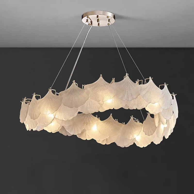 Minimalist retro glass chandelier for elegant decor - vue 4 sur 11