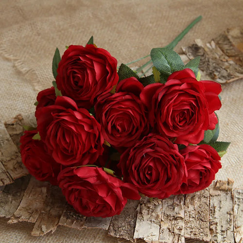 10 artificial flower heads for wedding and festival decoration - vue 5 sur 15
