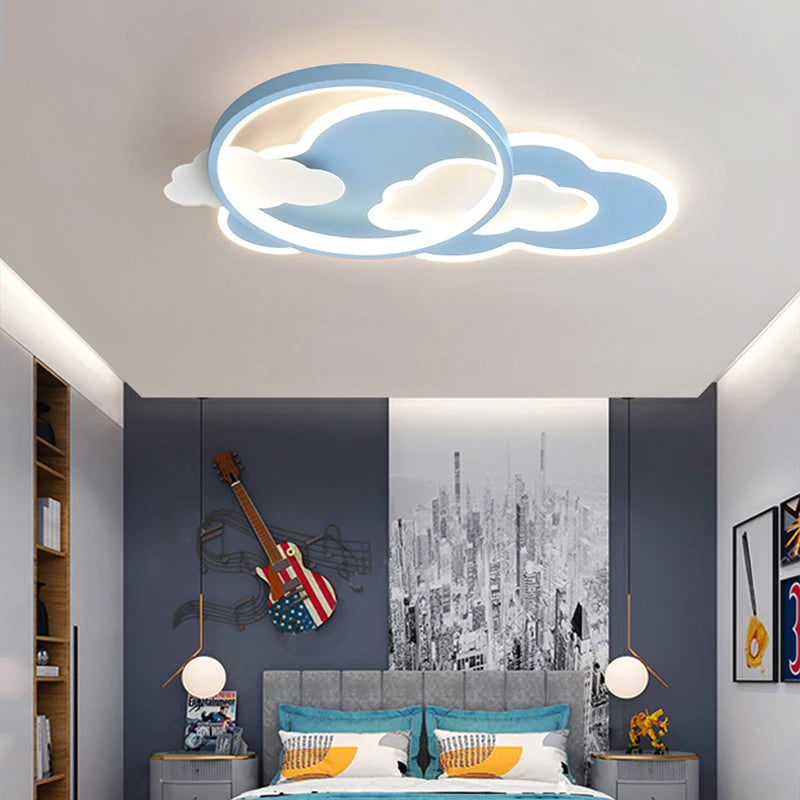 Modern LED cloud ceiling light for children's room décor - vue 5 sur 9
