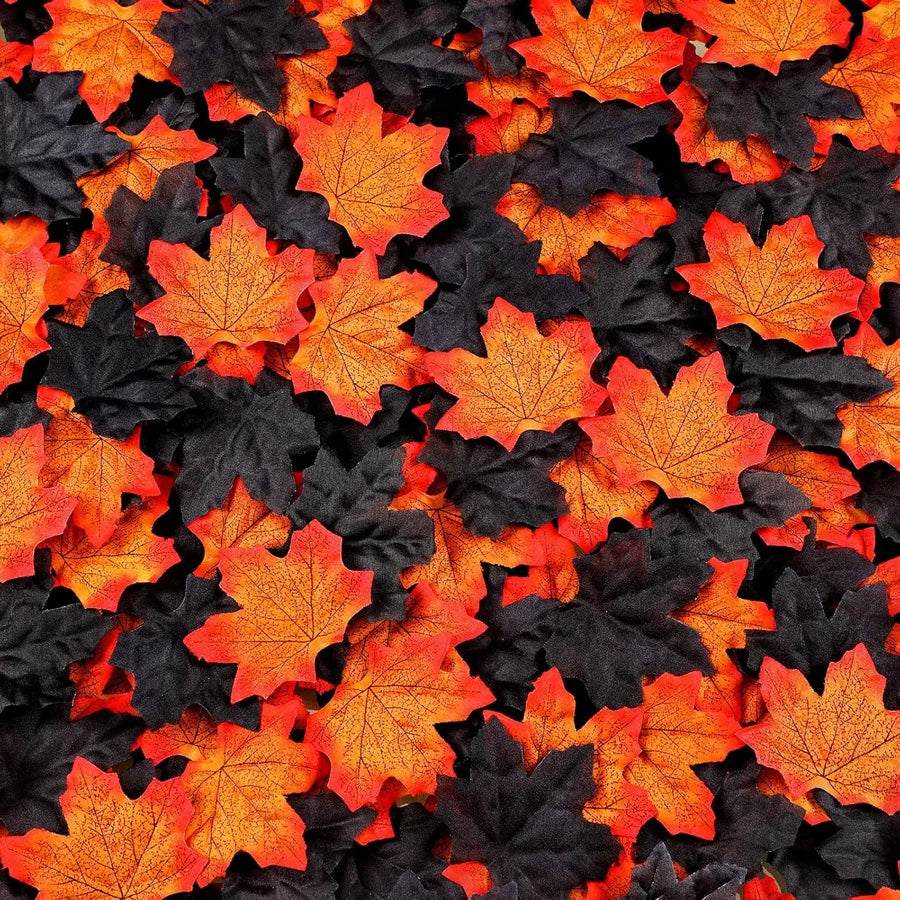 Set of 50 artificial maple leaves for autumn decorations