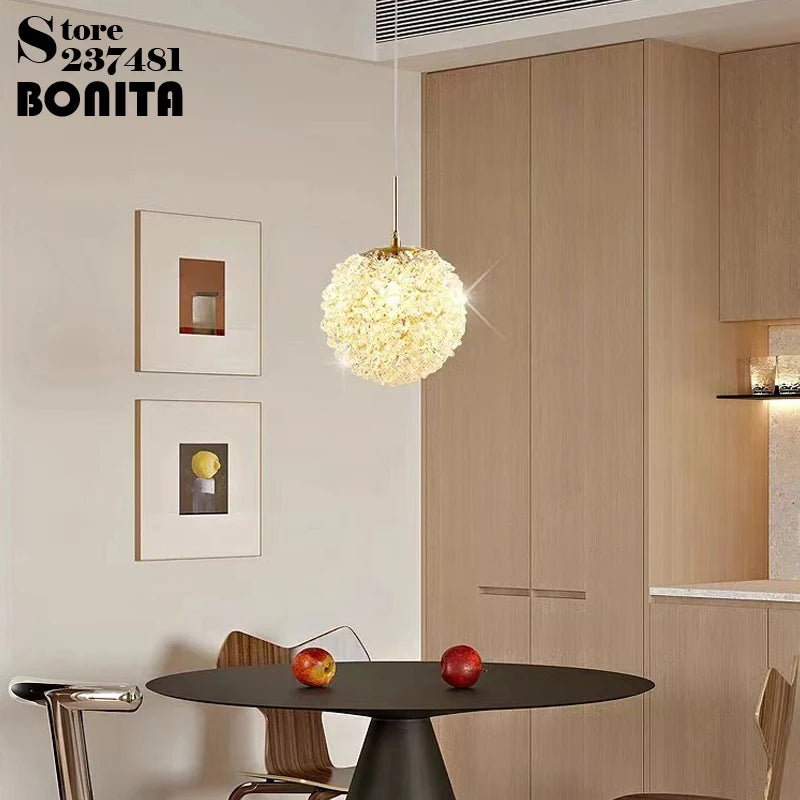 Modern luxury k9 crystal flower pendant light - vue 6 sur 10