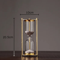 metal hourglass with 30 minute timer for decoration