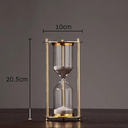 metal hourglass with 30 minute timer for decoration