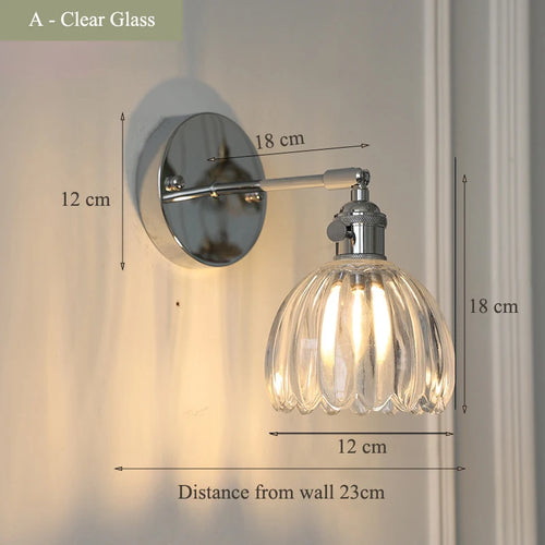 Contemporary chrome glass and iron wall light with adjustable arm - vue 10 sur 9