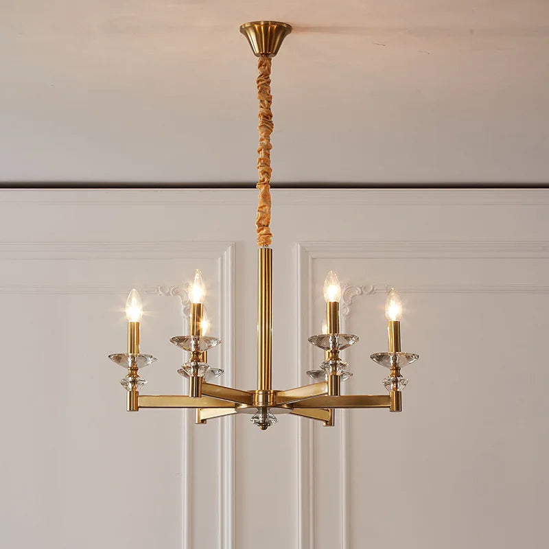 Industrial style crystal chandelier, European retro iron