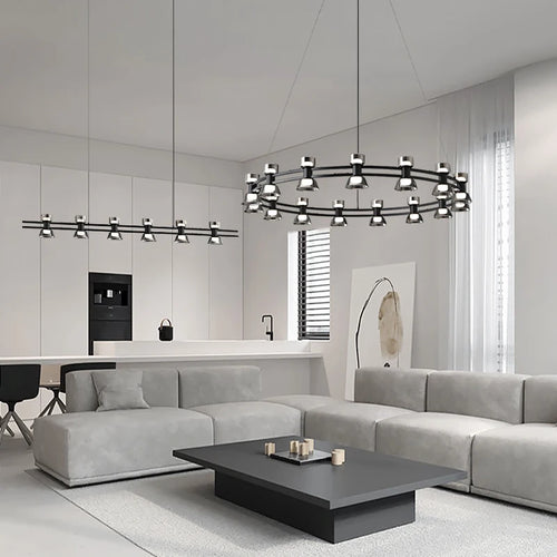 Creative copper and glass chandelier modern design - vue 4 sur 12