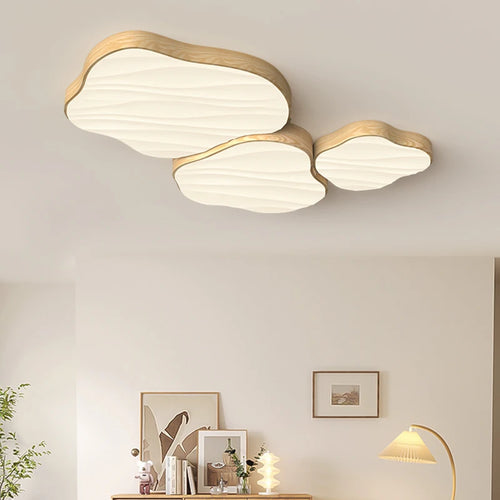 Modern simple wood grain chandeliers for home lighting - vue 2 sur 14