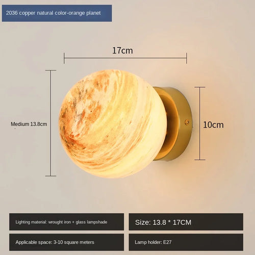 Modern minimalist planet ball ceiling light for European interiors - vue 8 sur 9