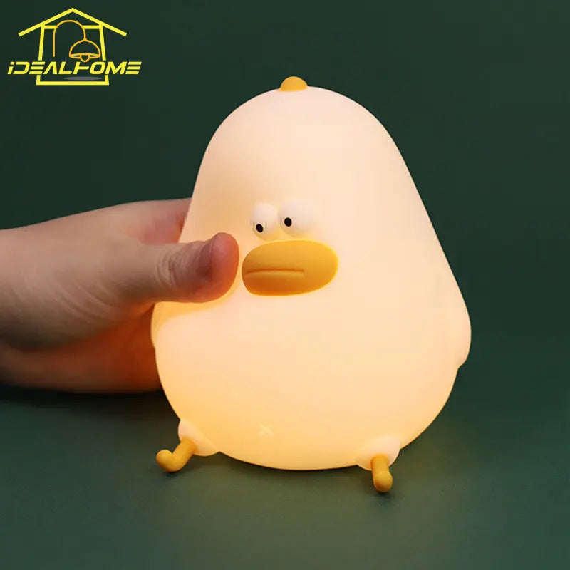 Silicone chicken night light with tap switch USB for children gift