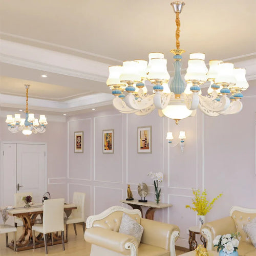 Modern ceramic chandelier for elegant indoor lighting - vue 5 sur 6