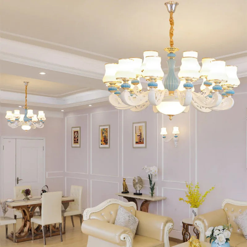 Modern ceramic chandelier for elegant indoor lighting - vue 5 sur 6