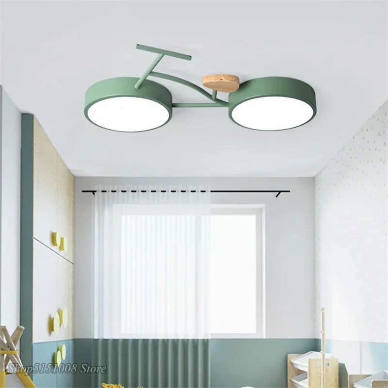 Nordic LED ceiling light with 3 colour temperatures for bicycle motif - vue 3 sur 9