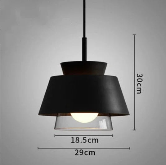Nordic style glass and iron pendant light for decorative interiors - vue 13 sur 13