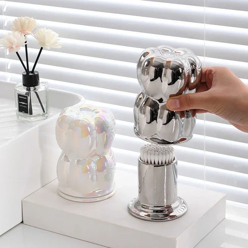 luxury ceramic bathroom decor set - vue 3 sur 18