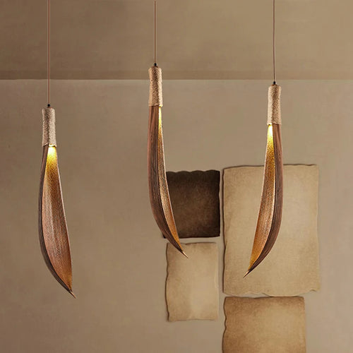 Creative leaf-shaped retro pendant light for interior decoration - vue 3 sur 6