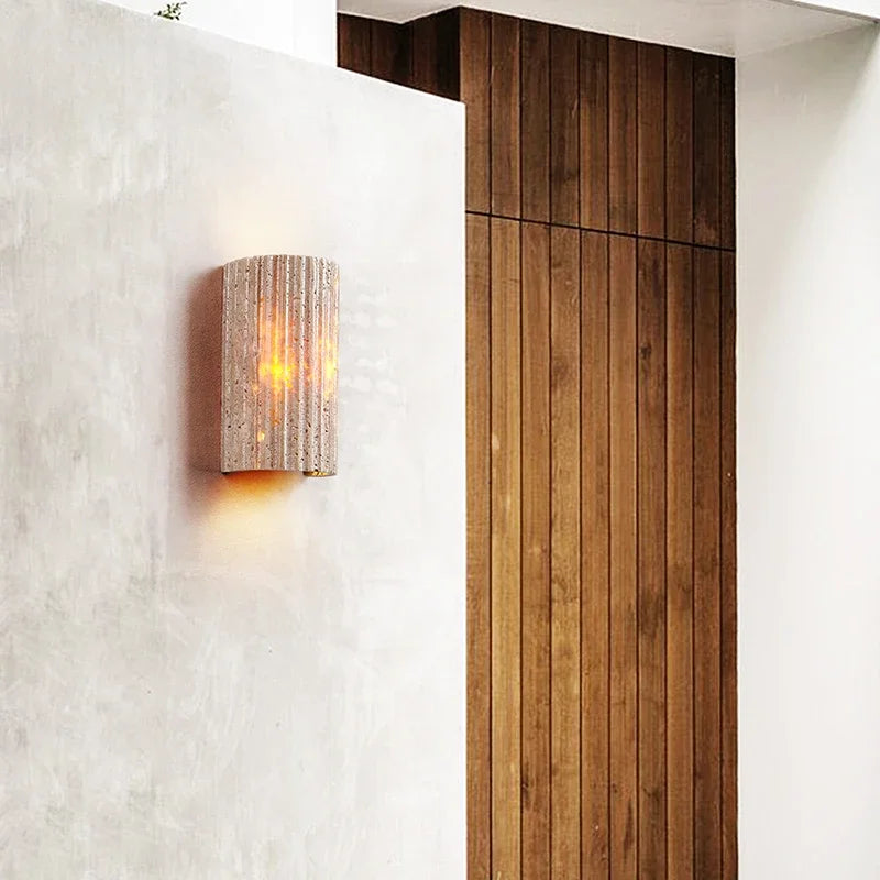 Stone LED wall light for outdoor decoration and cosy ambience