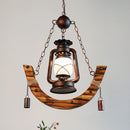 Bamboo chandelier for cafe, restaurant and bar outdoor lighting