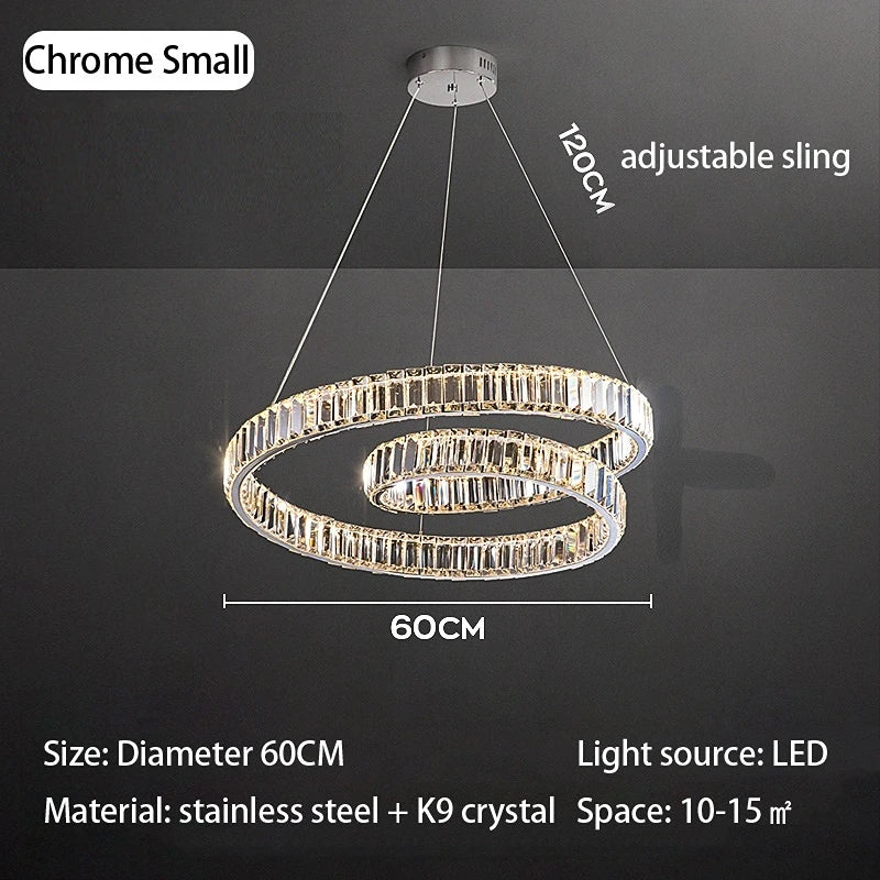 Luxury crystal LED chandelier pendant light