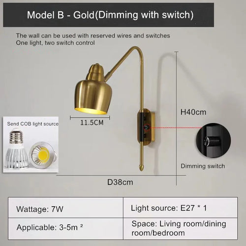 modern wall light with swing arm for elegant interior - vue 12 sur 17