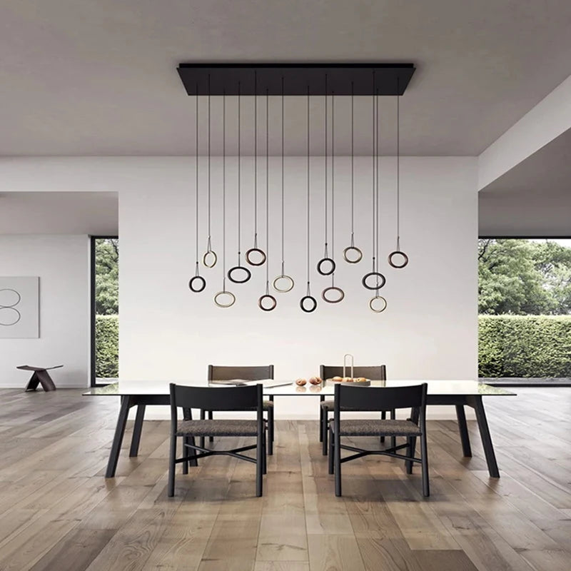 Art deco black and white pendant light for elegant interiors - vue 3 sur 10