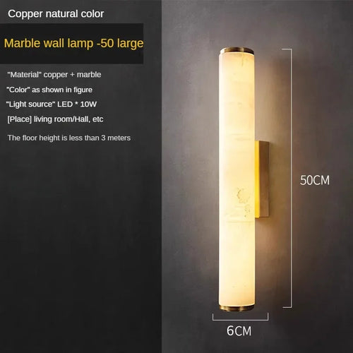 Modern and elegant marble and copper wall light - vue 14 sur 14