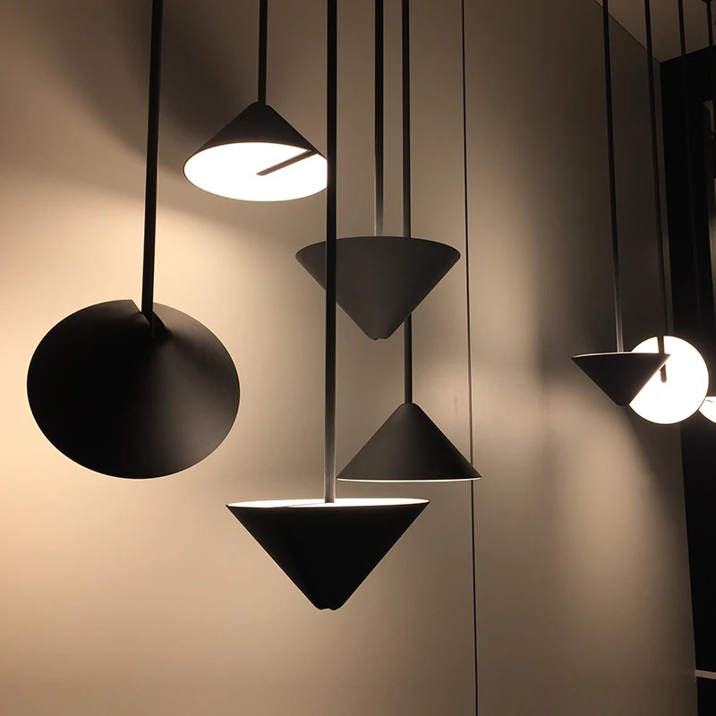 Modern nordic LED pendant light with multi-angle iron design