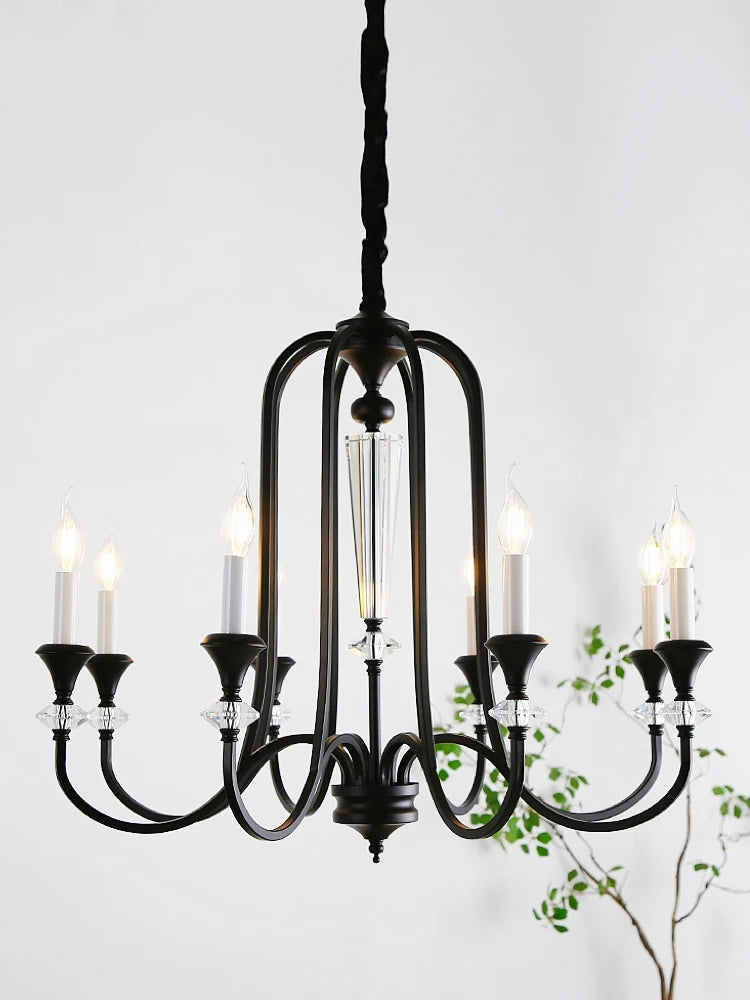 Vintage iron chandelier French style for retro minimalist interiors
