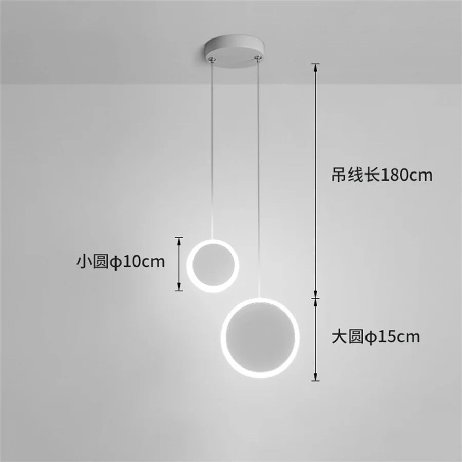 Double moon pendant light for interior decoration