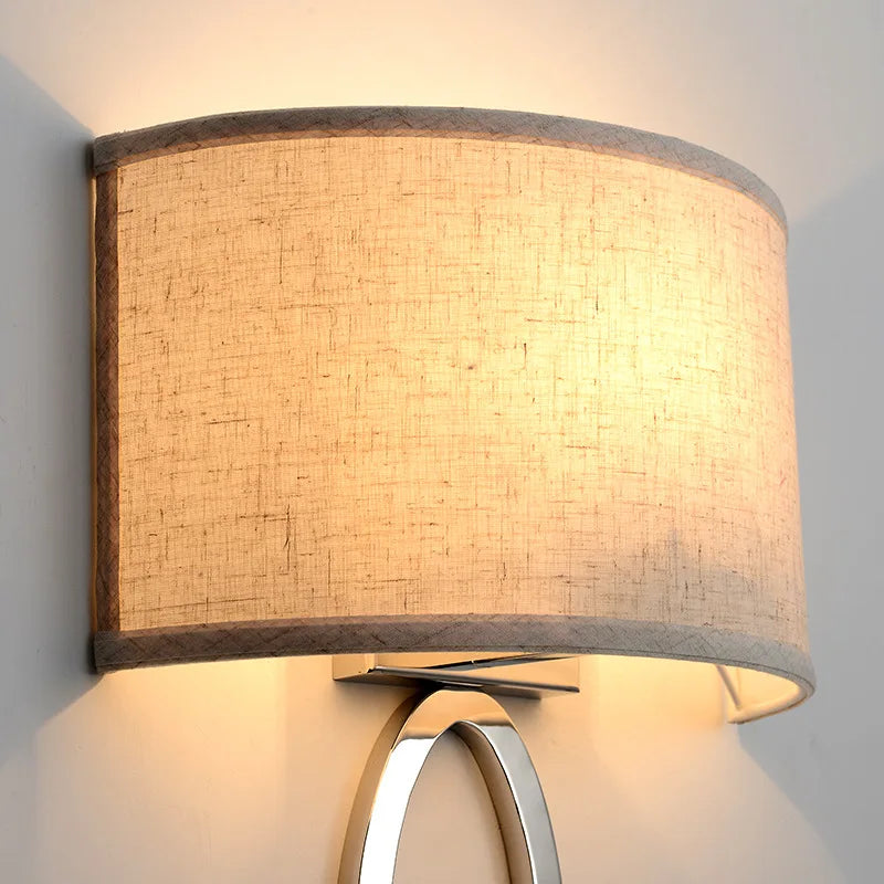 Curved wall light bedside beige modern minimalist hotel room LED wall lamp - vue 5 sur 8