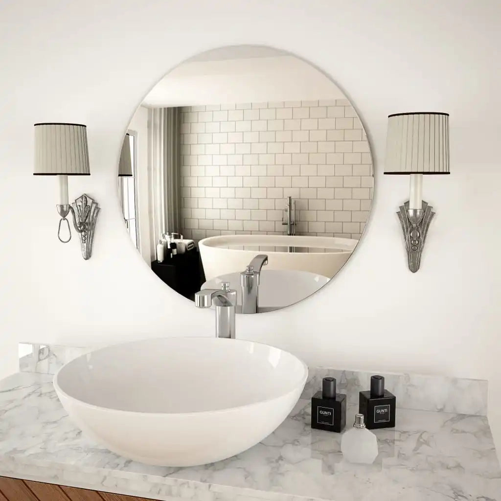 Round glass wall mirror for home decoration