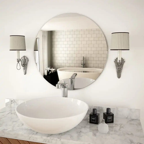 Round glass wall mirror for home decoration - vue 2 sur 6