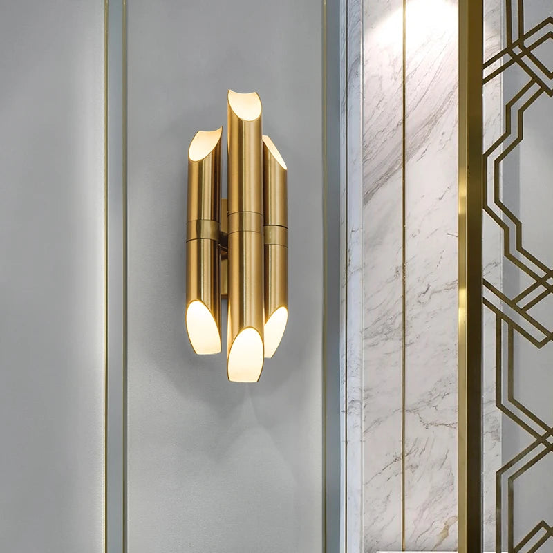 Nordic postmodern gold iron LED wall light