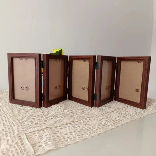 Foldable wooden photo frame for desktop album - vue 4 sur 14
