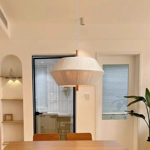Nordic wabi sabi cotton thread pendant light for interior decoration - vue 5 sur 9