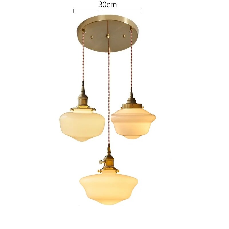 Milky white glass LED pendant light - vue 20 sur 30