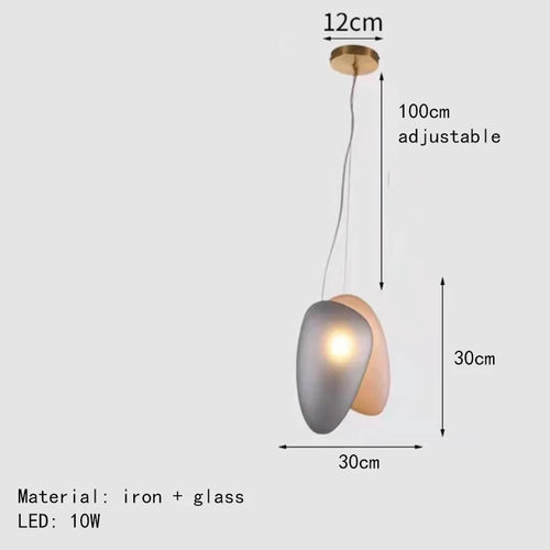 Modern glass LED pendant light with adjustable cable for indoor decor - vue 9 sur 28