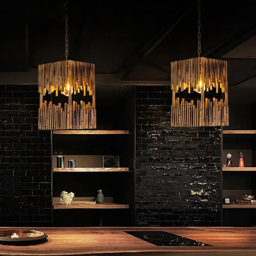 Nordic style wooden pendant light for restaurants, cafés and bars - vue 7 sur 10