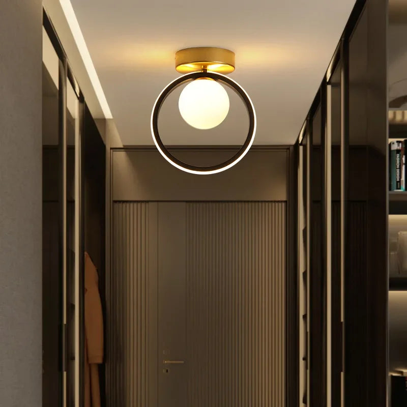 Modern glass LED ceiling light for interior decoration and lighting